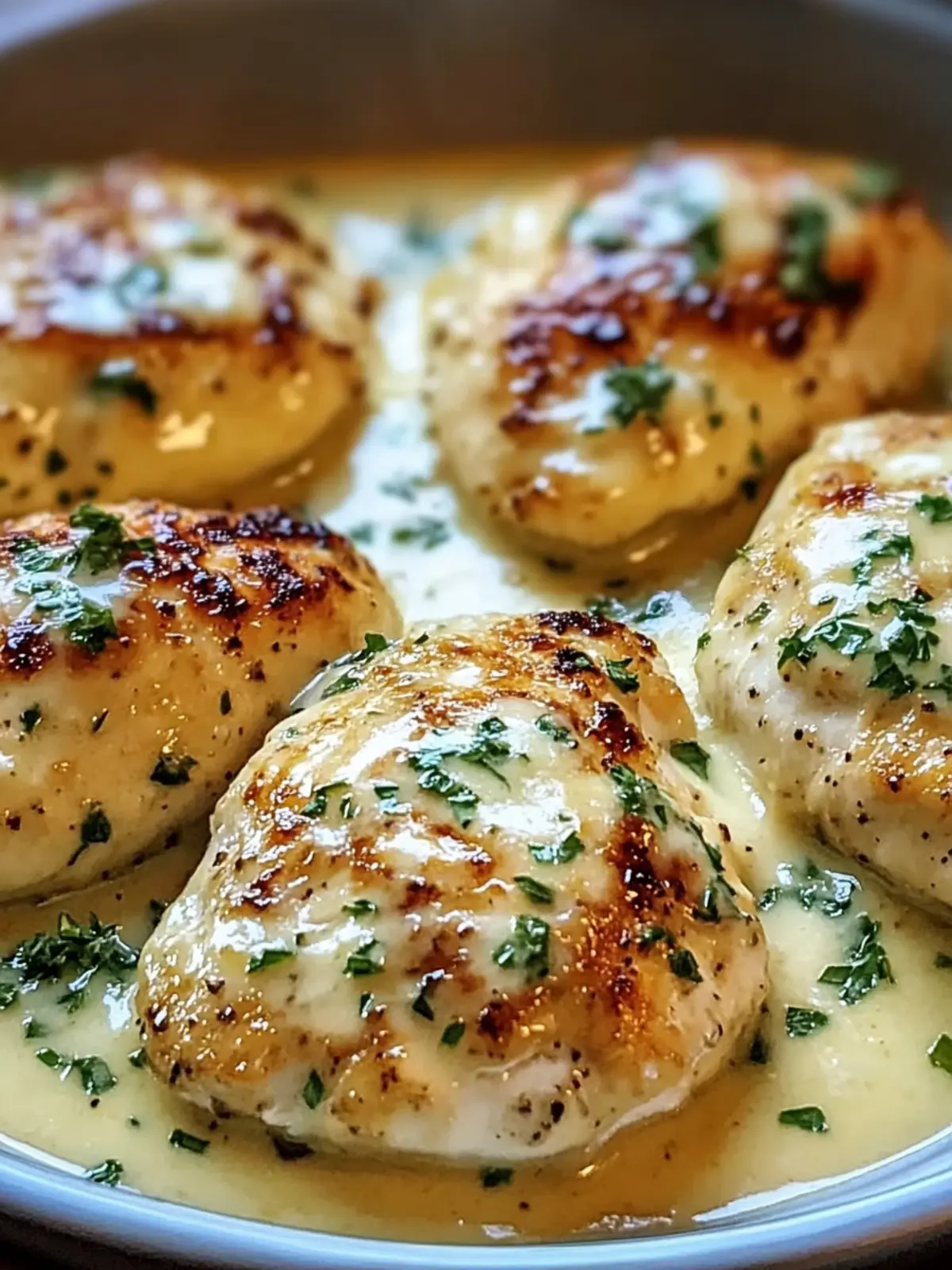 Chicken Pillows with Creamy Parmesan Sauce