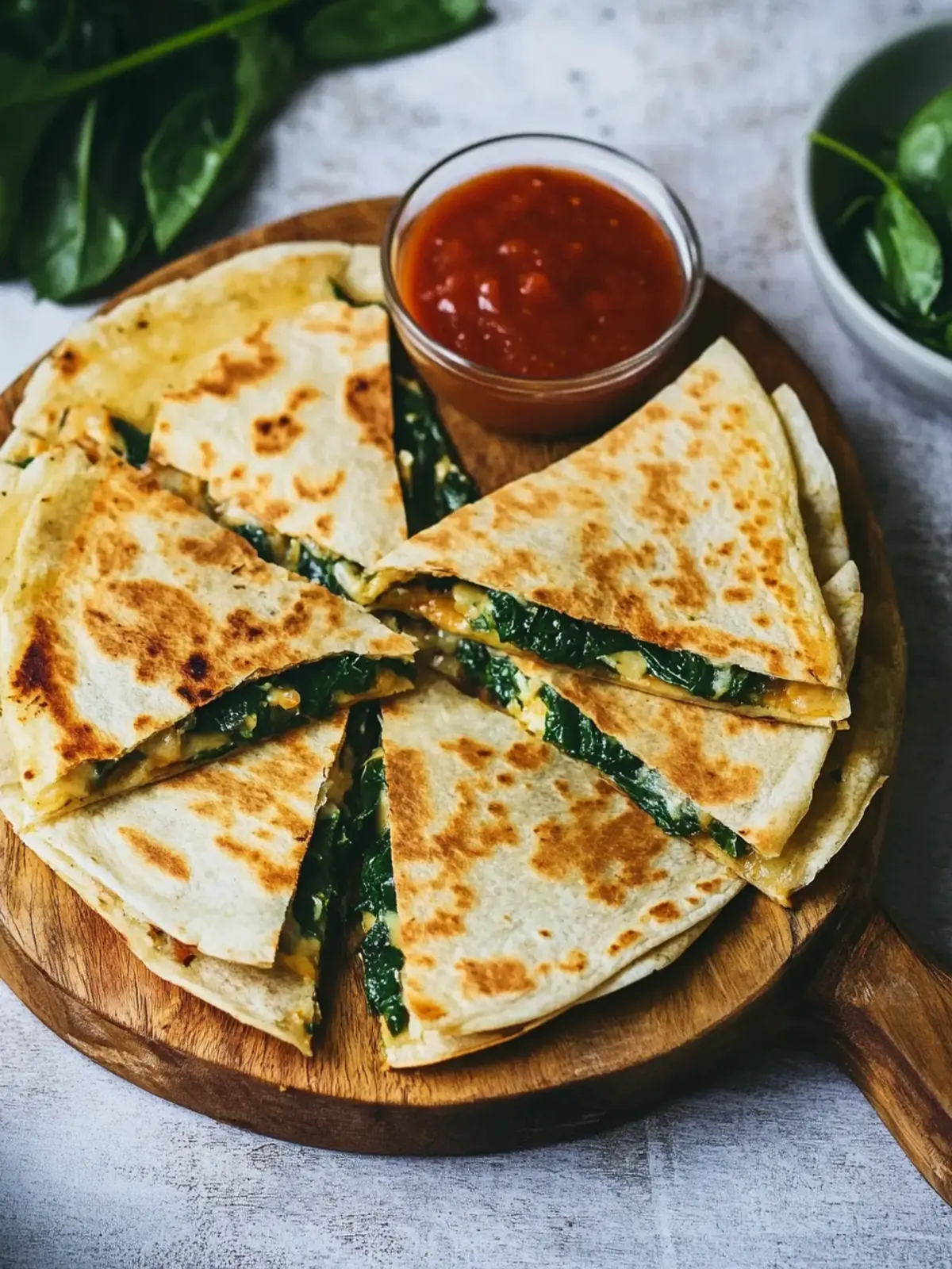 Vegan Spinach Quesadillas