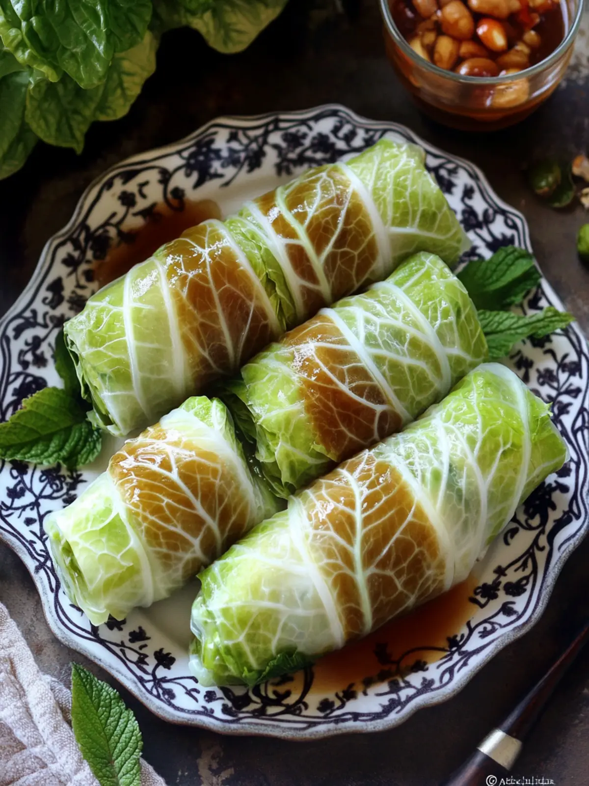 Steamed cabbage rolls
