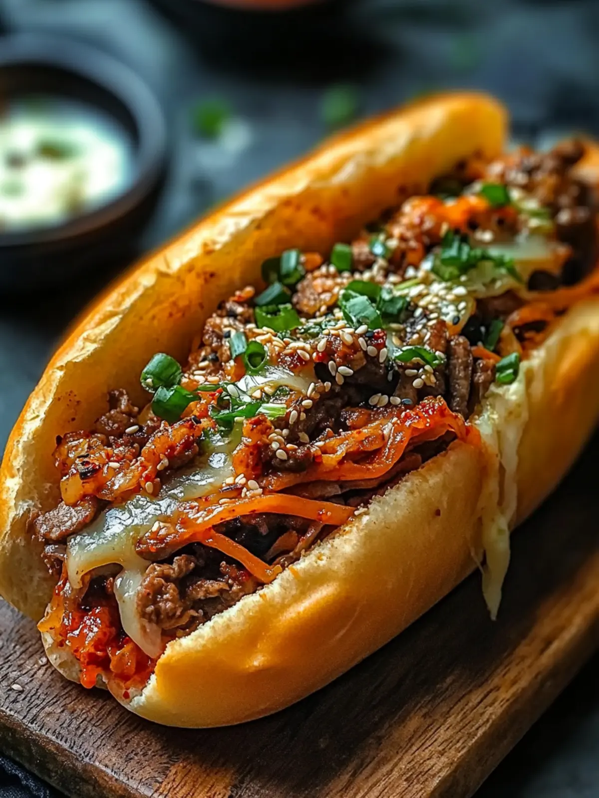 Savory Korean Kimchi Bulgogi Cheesesteak