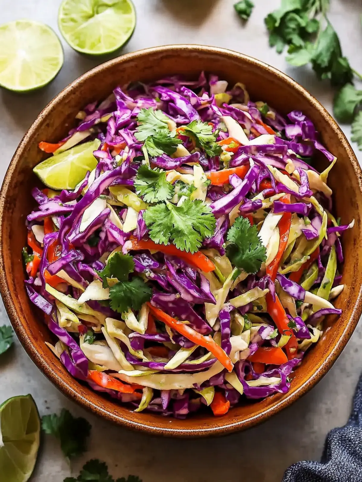 Vegan Mexican Coleslaw with Cilantro Lime Dressing