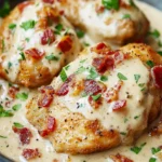 Pan-Fried Chicken with Creamy Bacon Sauce