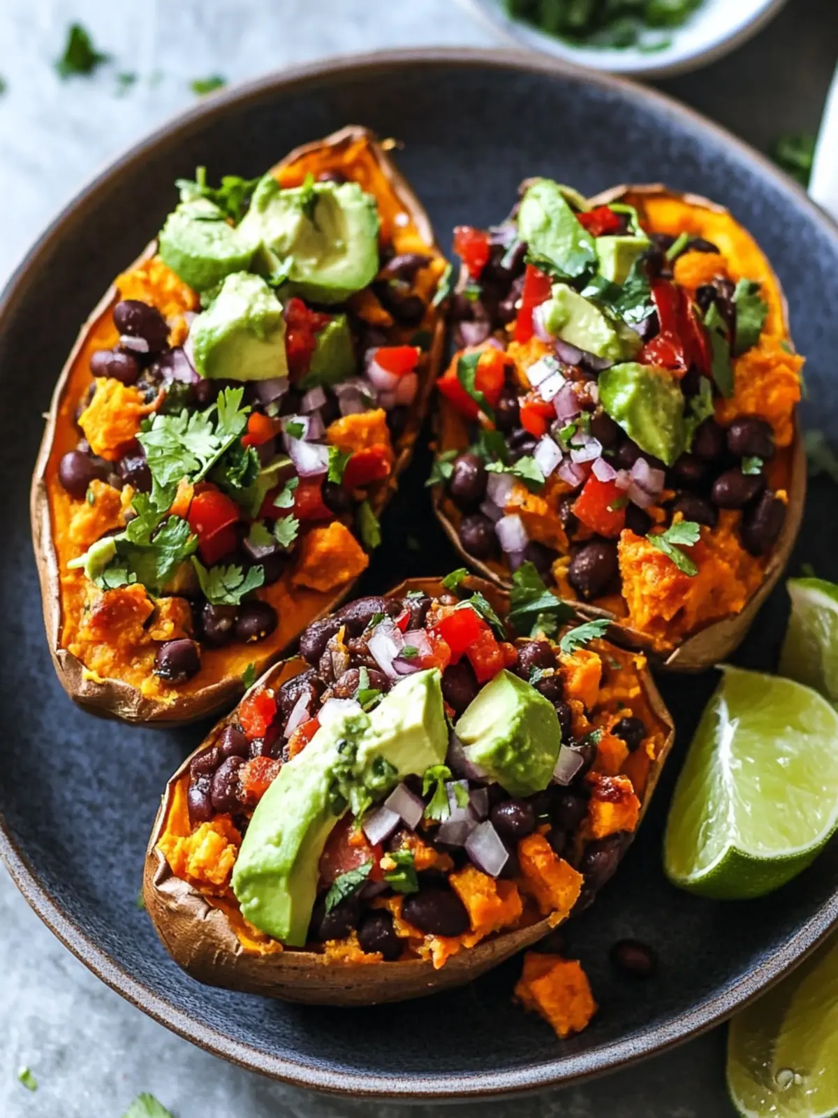 Black Bean Stuffed Sweet Potatoes (Vegan)