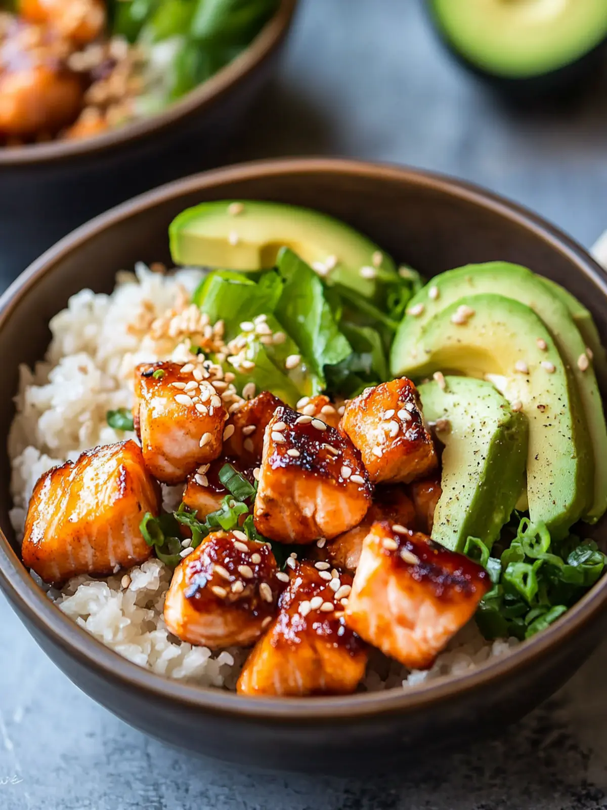 Crispy Bang Bang Salmon Bites Bowls