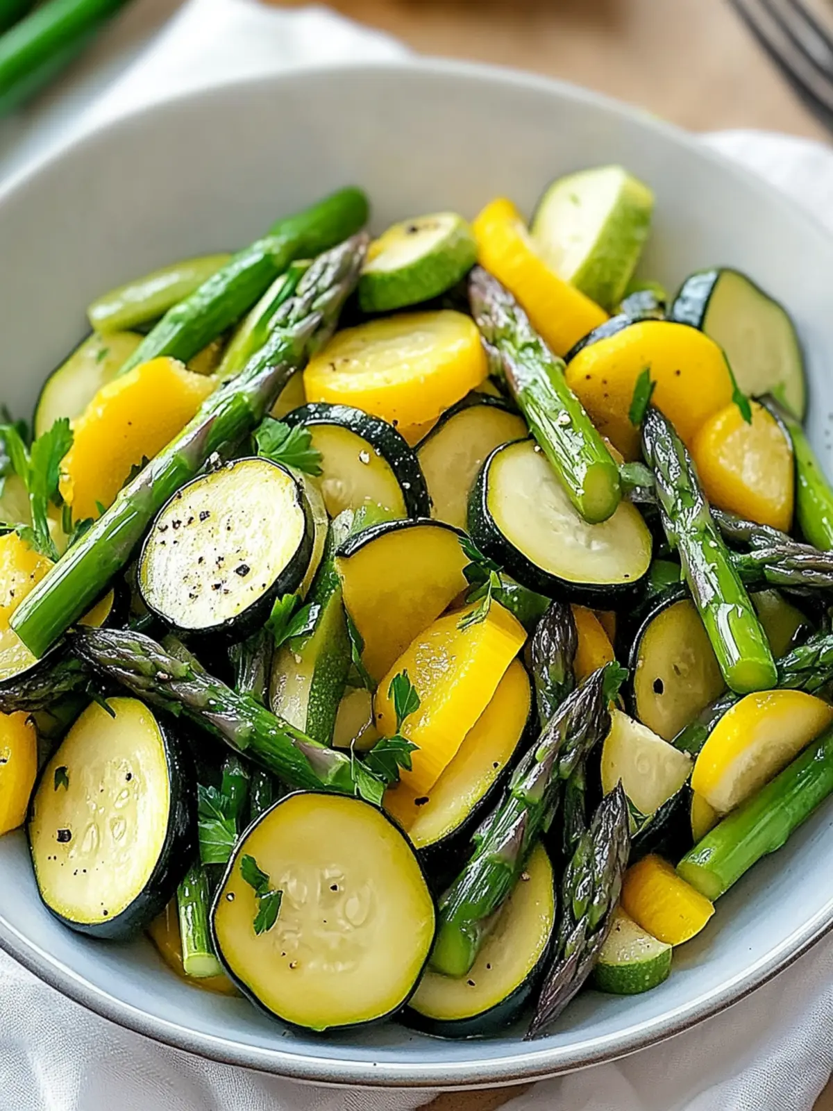 Asparagus with Zucchini and Squash