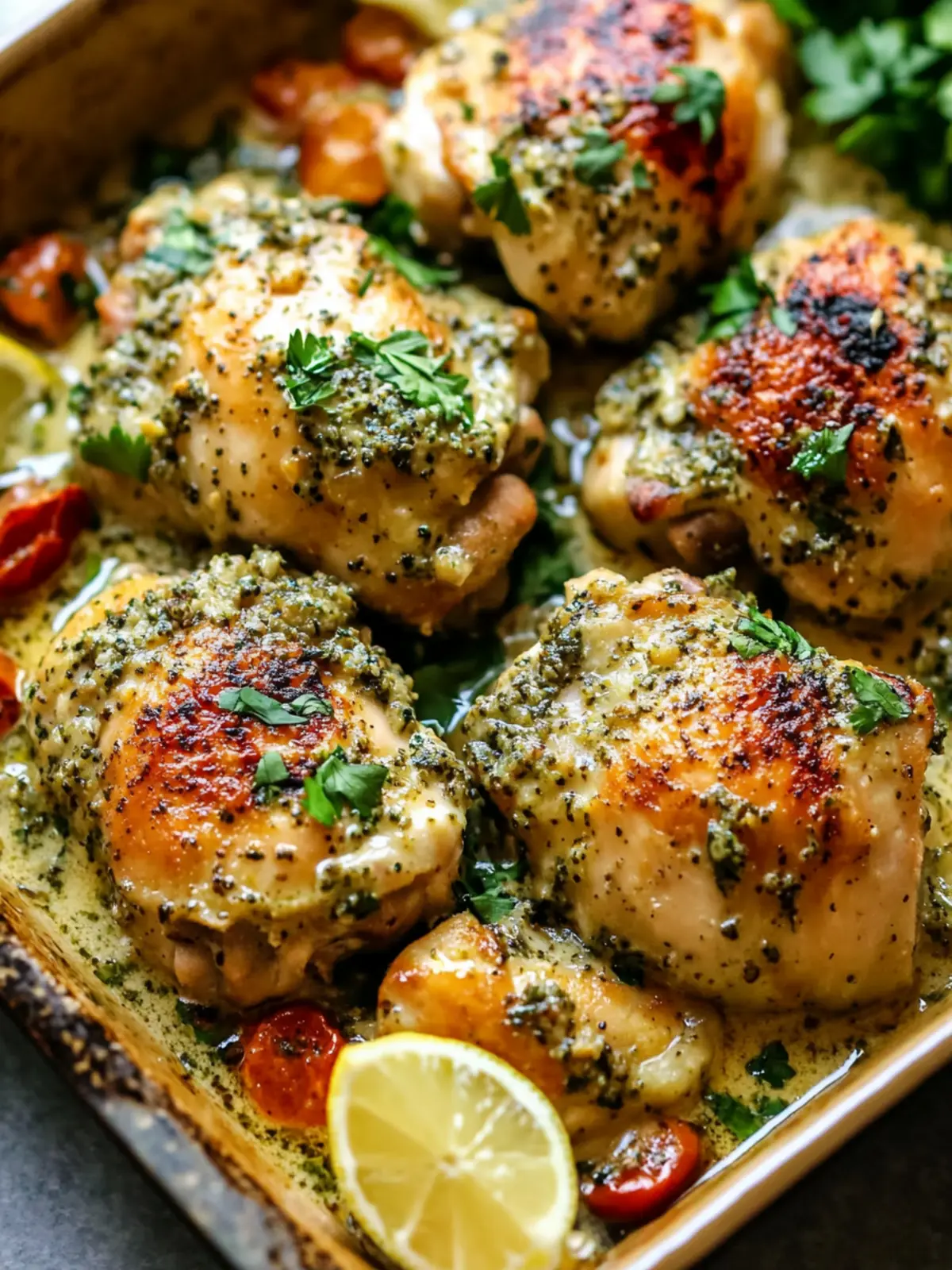 Baked Za'atar Tahini Chicken Thighs