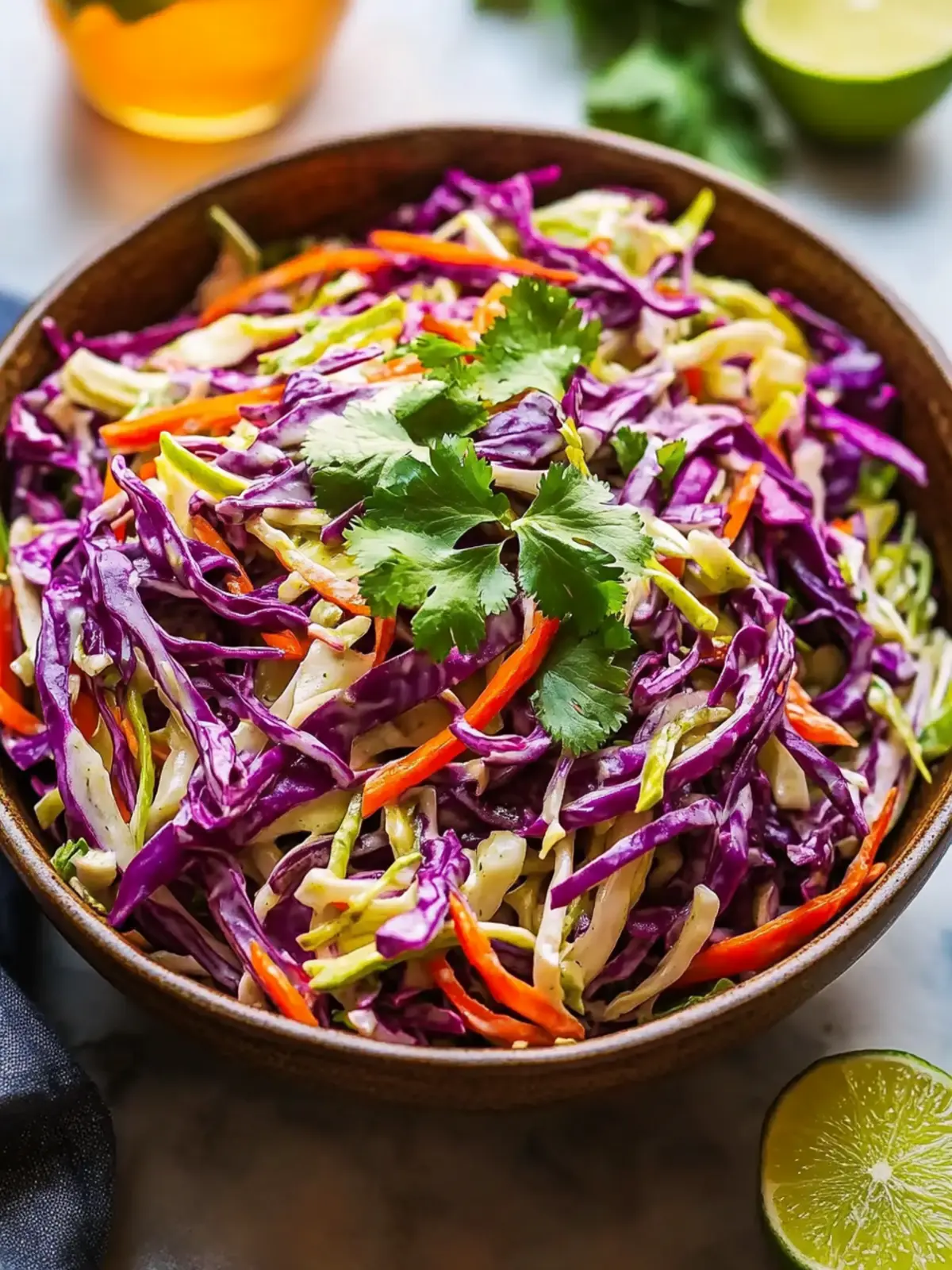 Vegan Mexican Coleslaw with Cilantro Lime Dressing