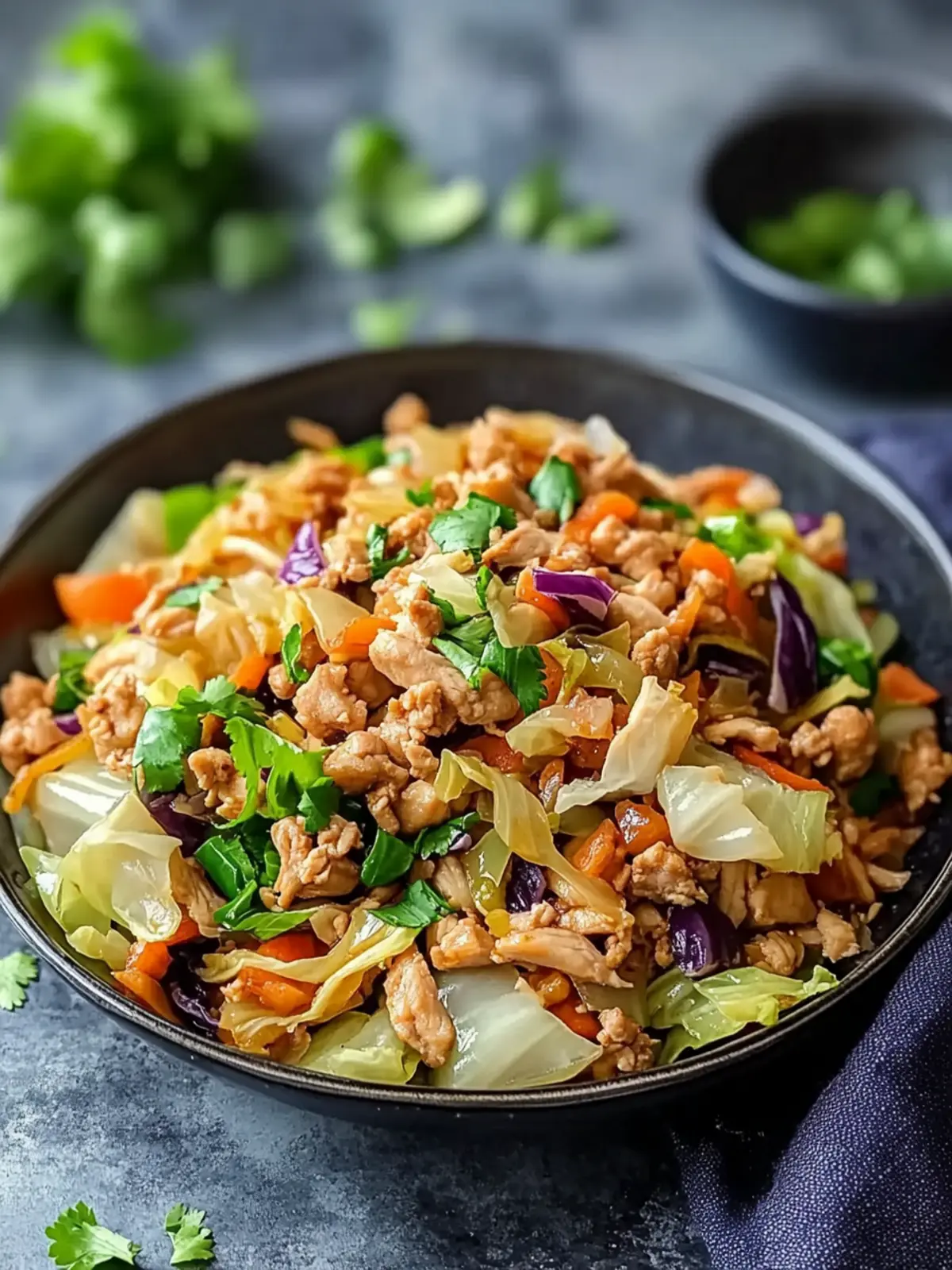 Easy Ground Chicken & Cabbage Stir Fry