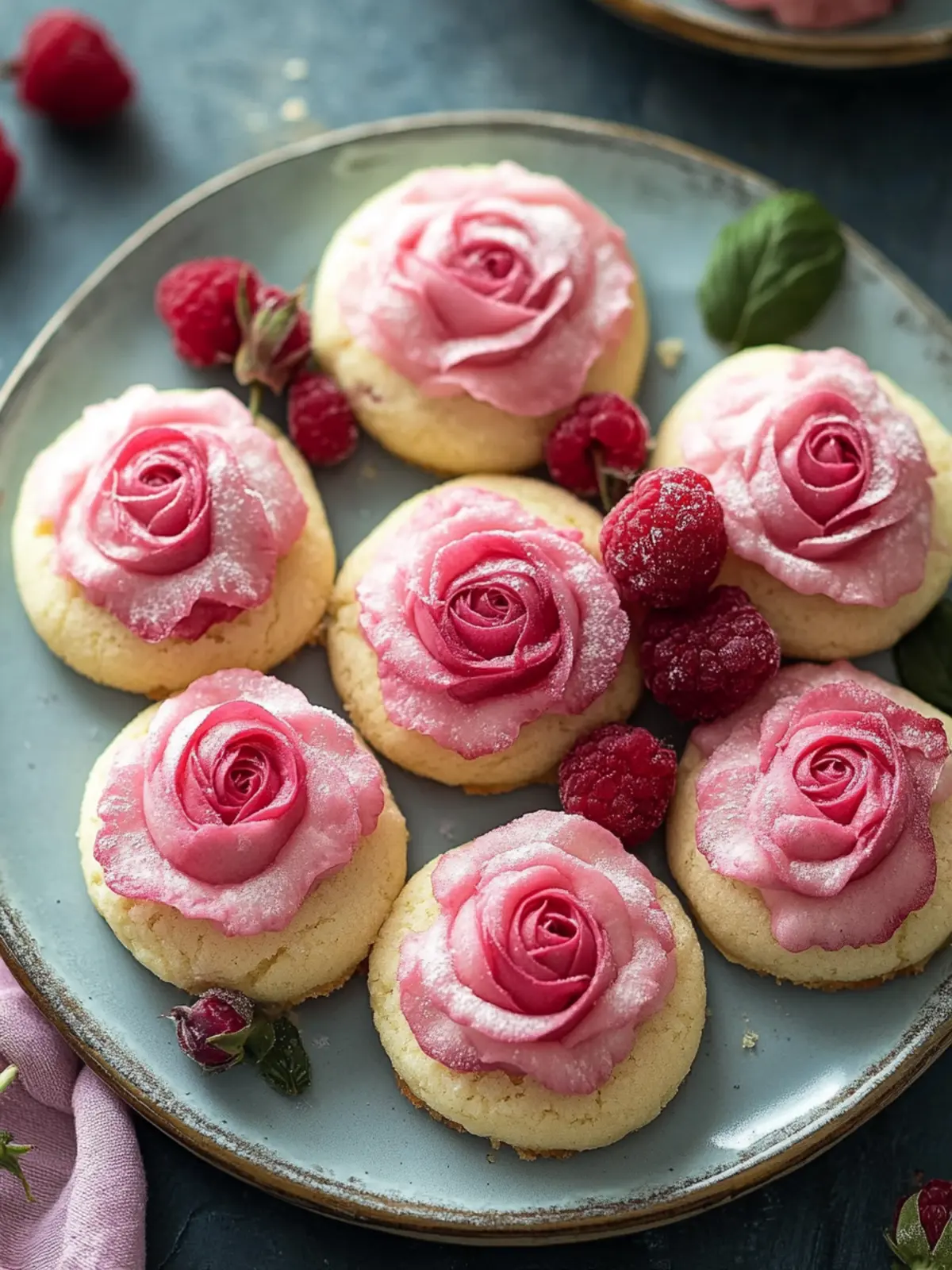 Raspberry Rose Cookies
