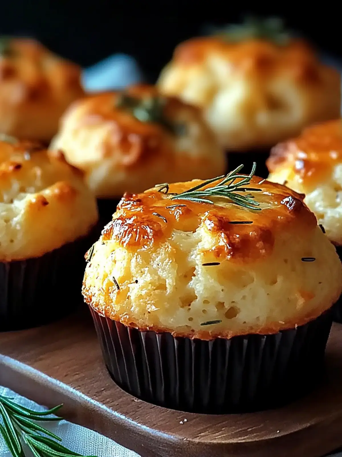 Golden Crust Garlic Rosemary Focaccia Muffins
