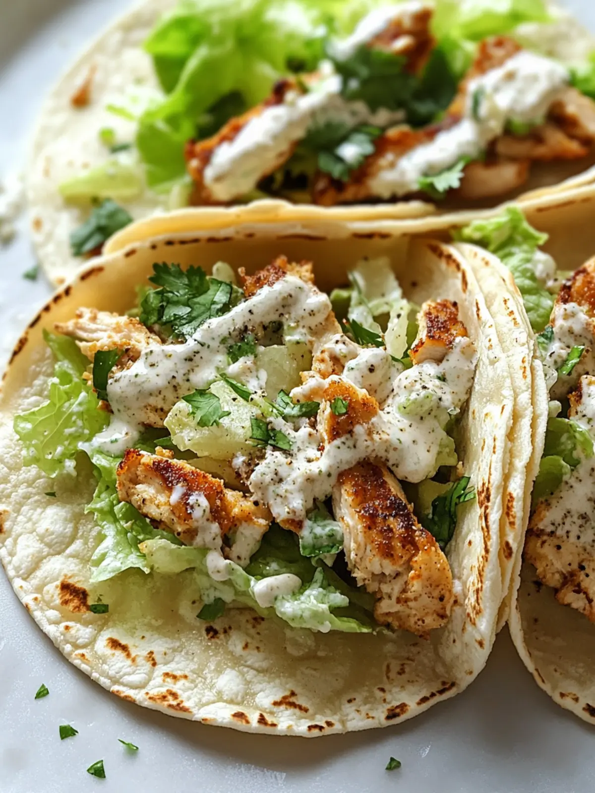 Smash Chicken Caesar Tacos