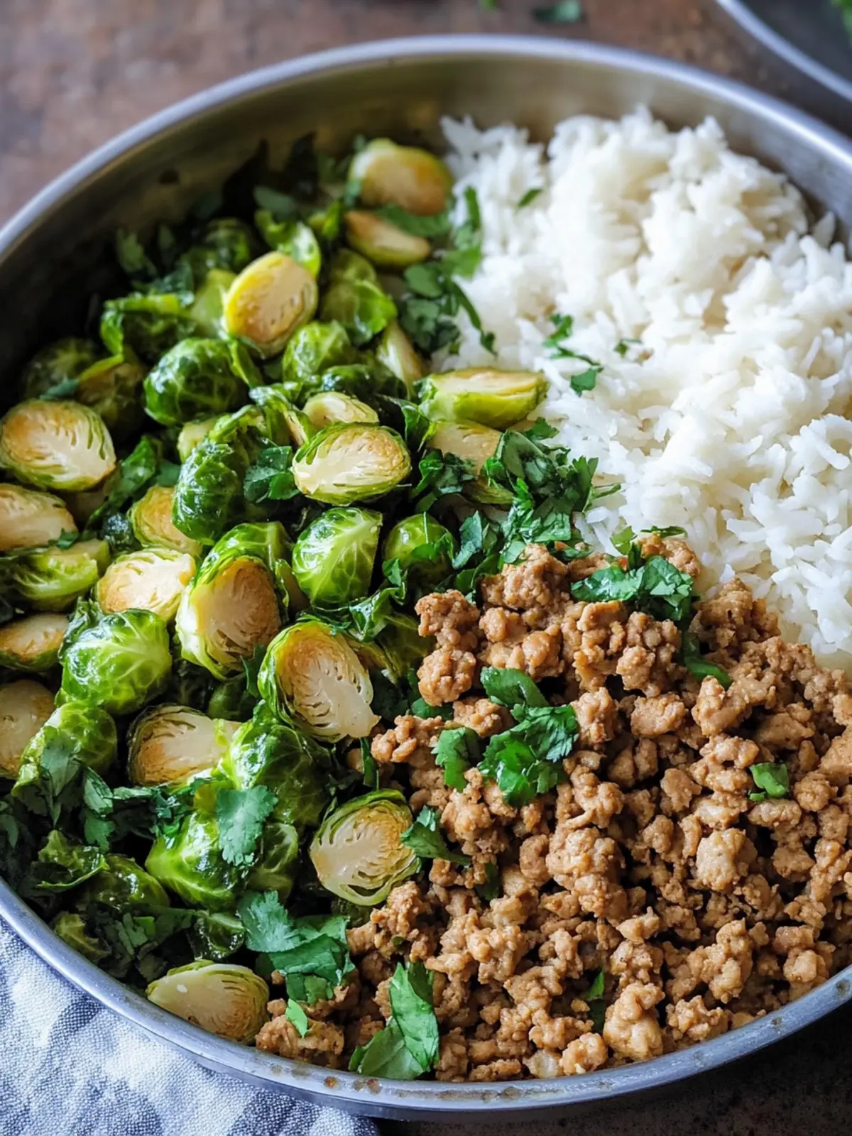Ground Chicken and Brussels Sprouts