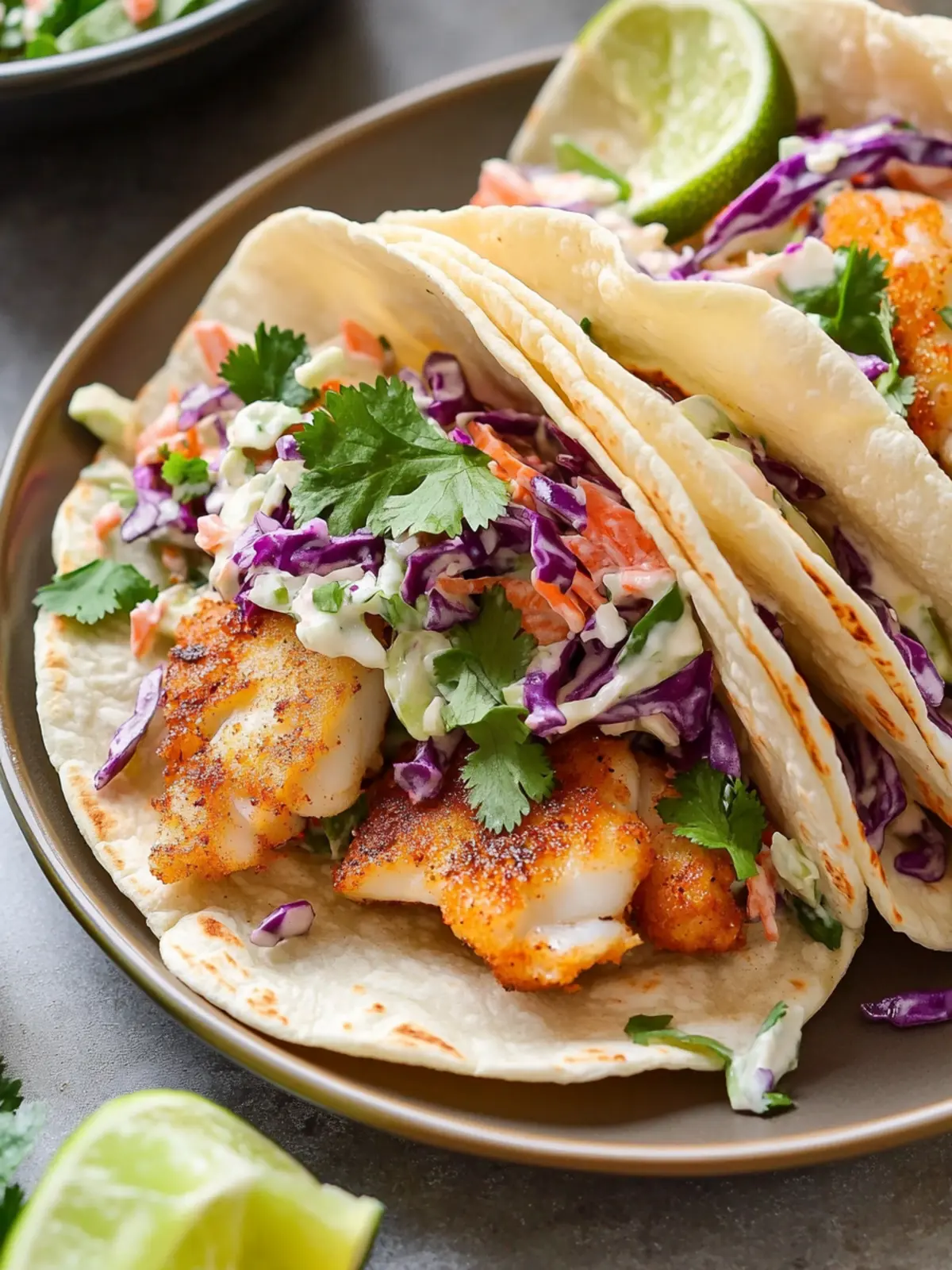 Air Fryer Fish Tacos with Cilantro Lime Slaw