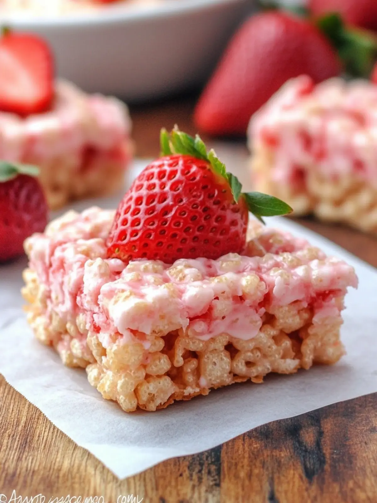 Strawberry Cheesecake Rice Krispie Treats