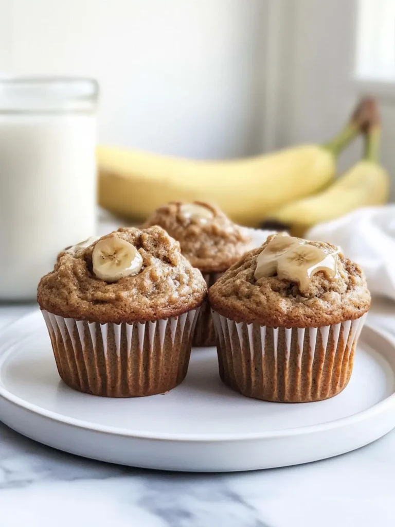 Healthy Peanut Butter Banana Muffins