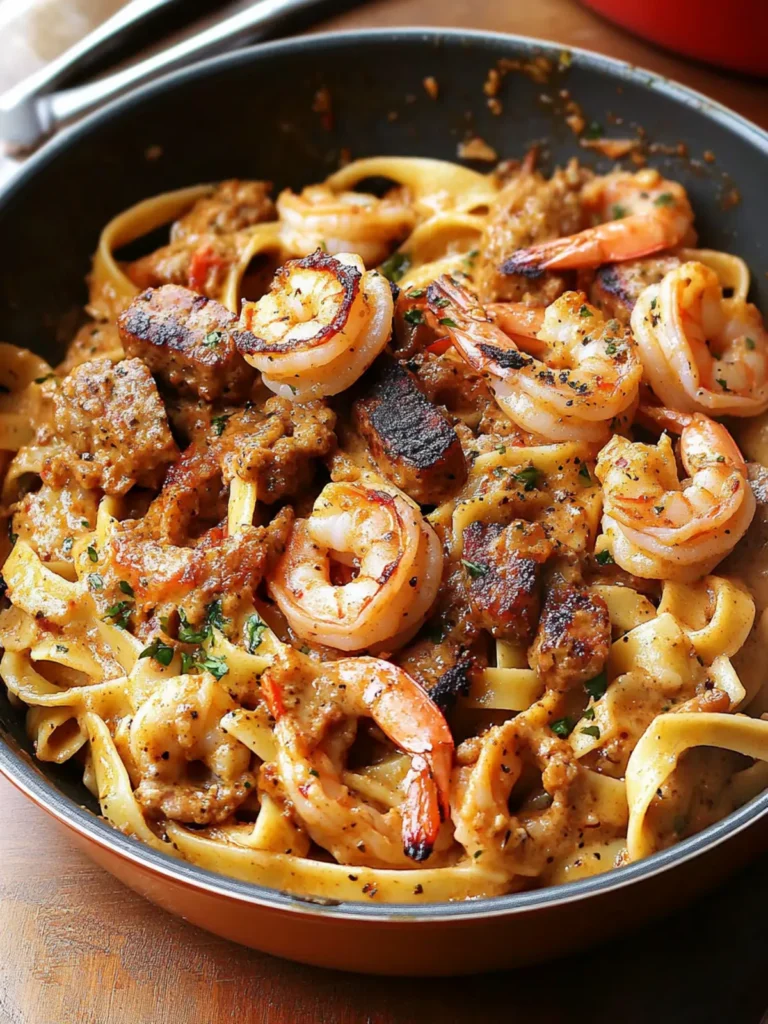 Creamy Cajun Shrimp and Sausage Pasta