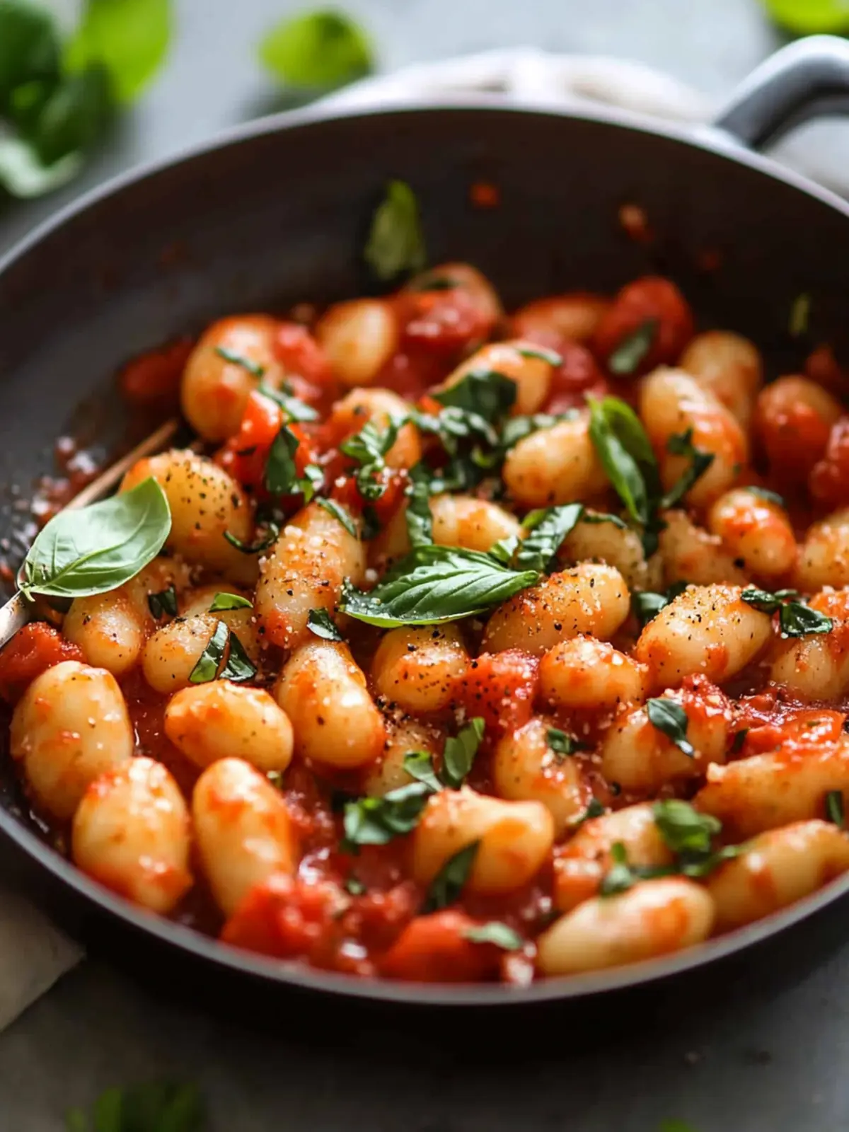 15 Minute Tomato Basil Gnocchi