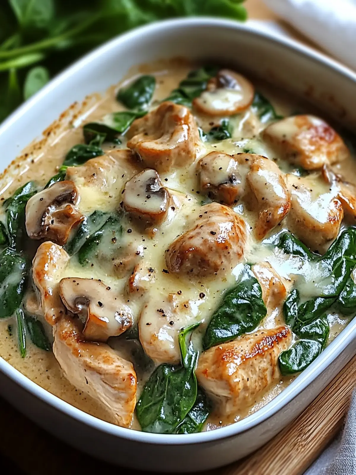 Delicious Chicken Spinach & Mushroom Low Carb