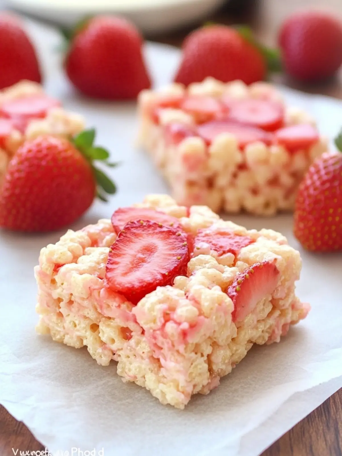 Strawberry Cheesecake Rice Krispie Treats