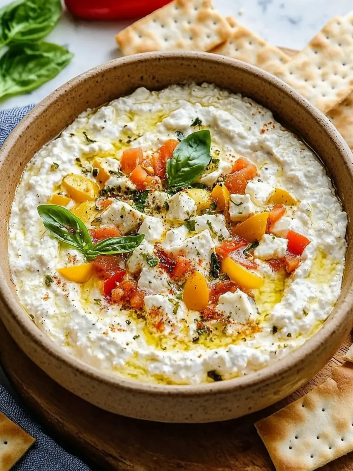 High Protein Cottage Cheese Giardiniera Dip