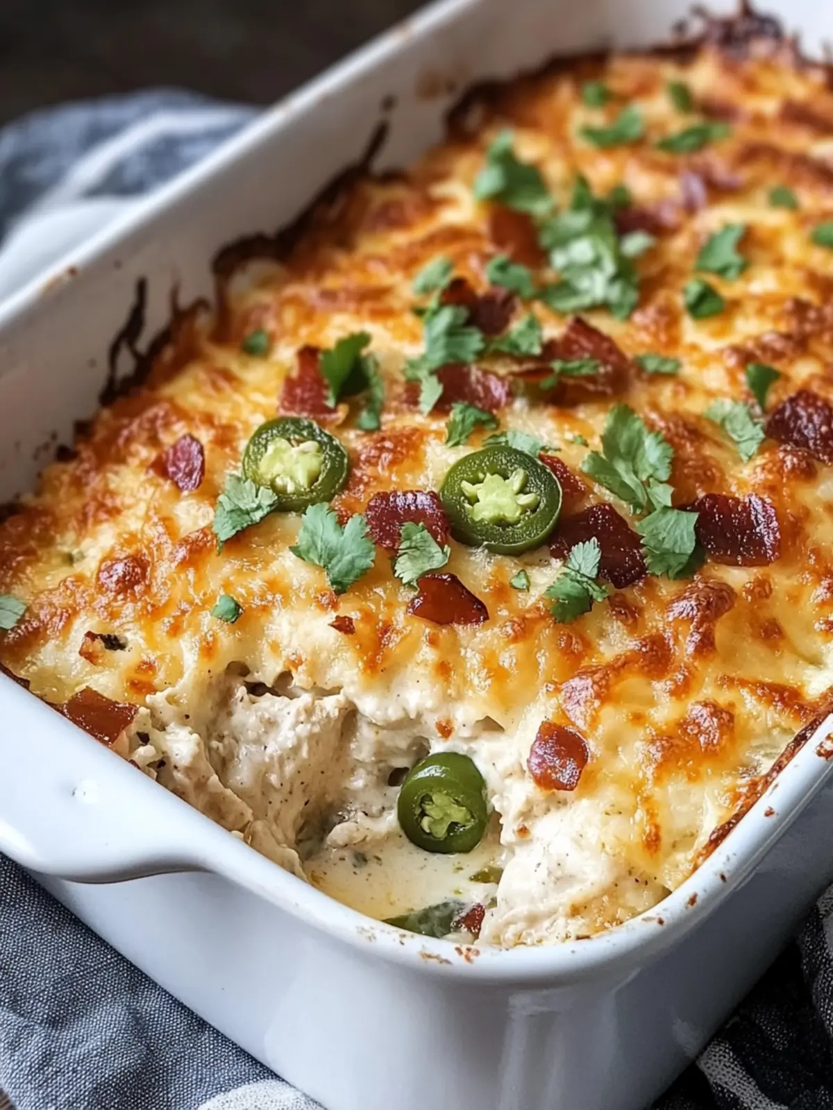 Creamy Keto Jalapeno Popper Chicken Casserole