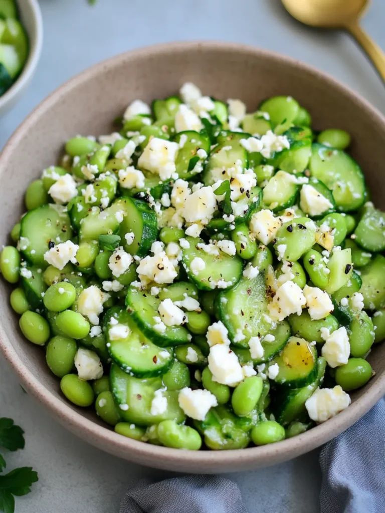 10-Minute Edamame Salad with Cucumber and Feta