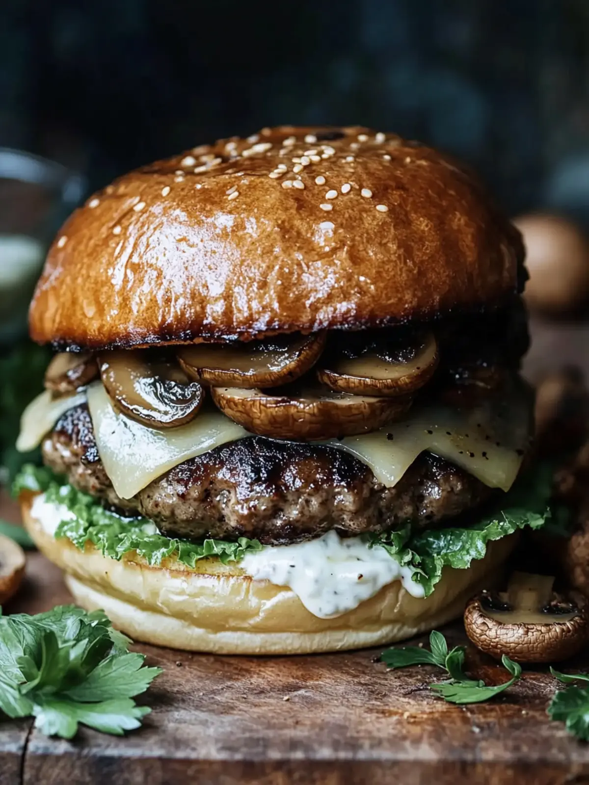 Mushroom Swiss Burger
