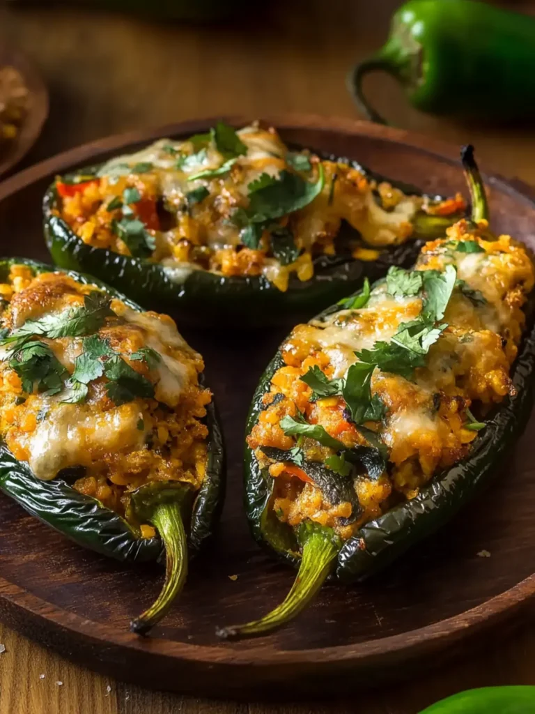 Vegetarian Stuffed Roasted Poblano Peppers