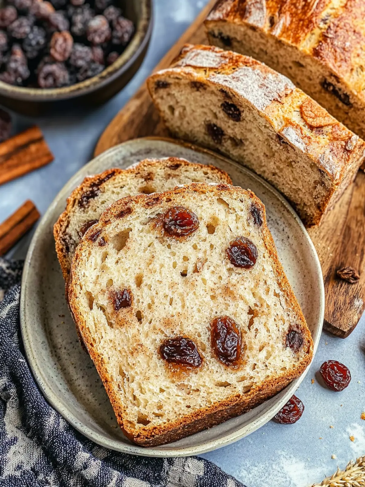 No knead cinnamon raisin bread