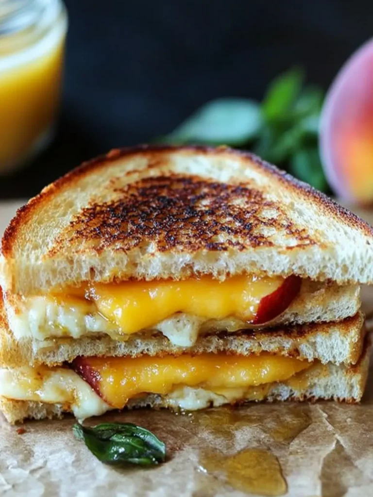 Honey Peach White Cheddar Grilled Cheese Sandwich