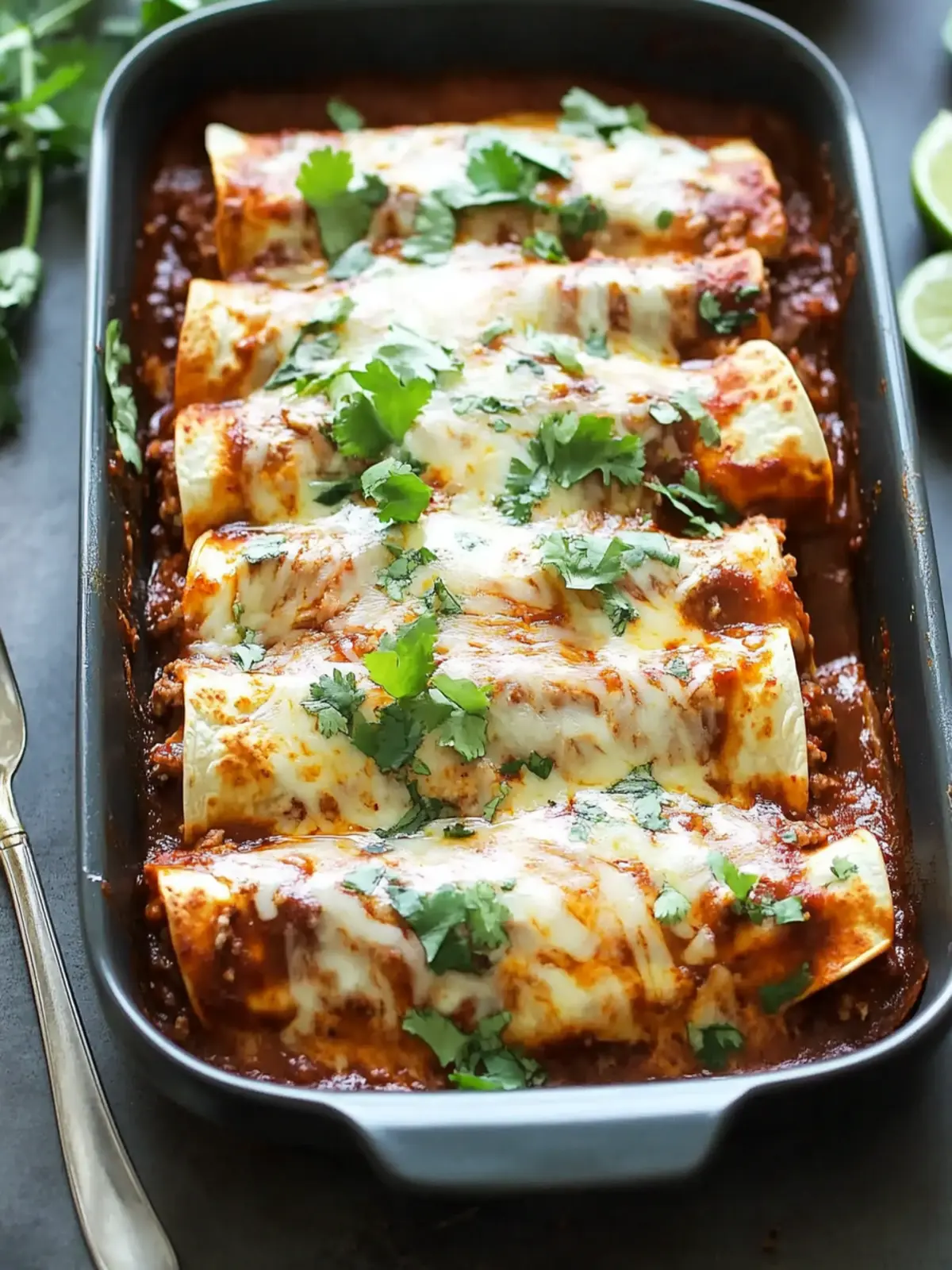 Shredded Beef Enchiladas with Ancho Chile Sauce