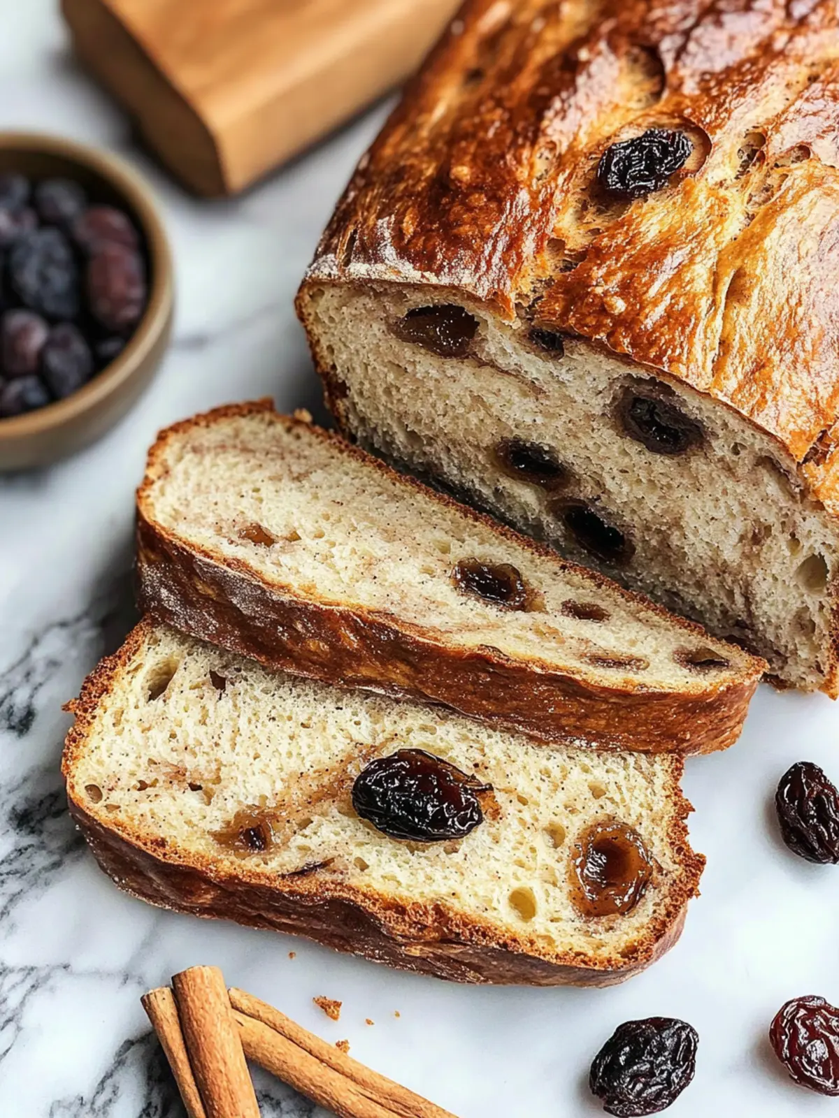 No knead cinnamon raisin bread