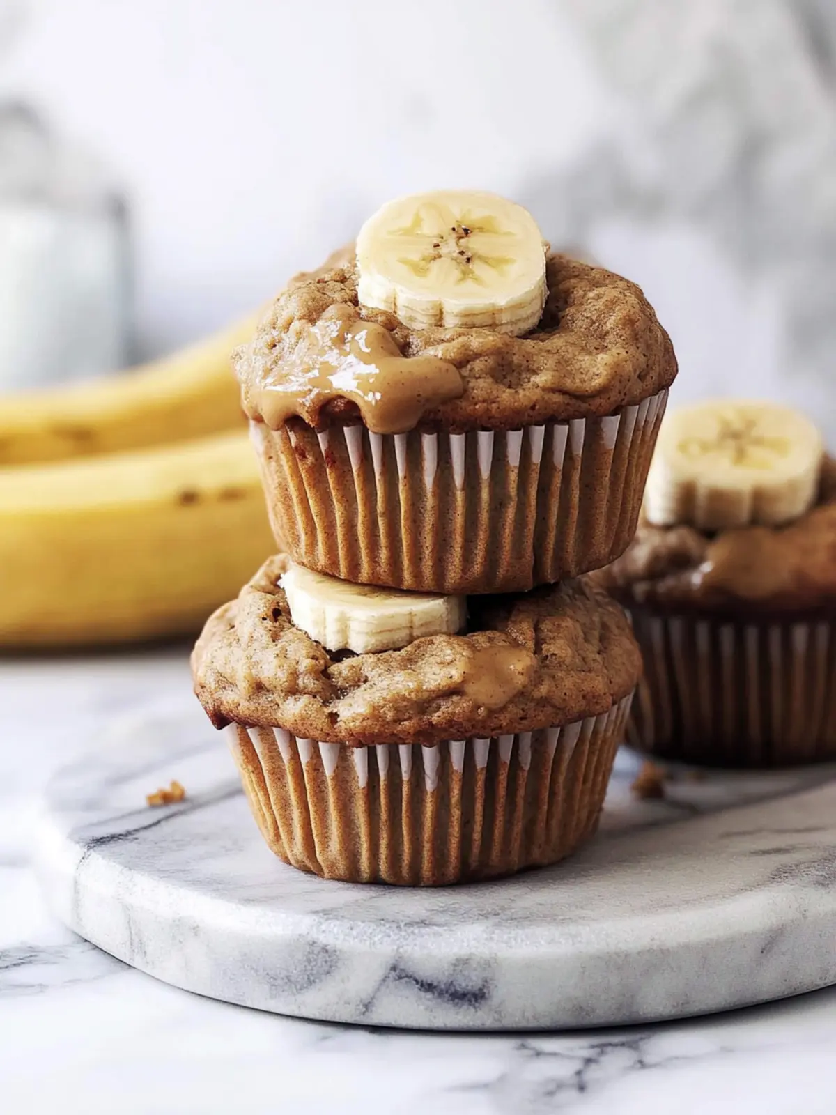 Healthy Peanut Butter Banana Muffins