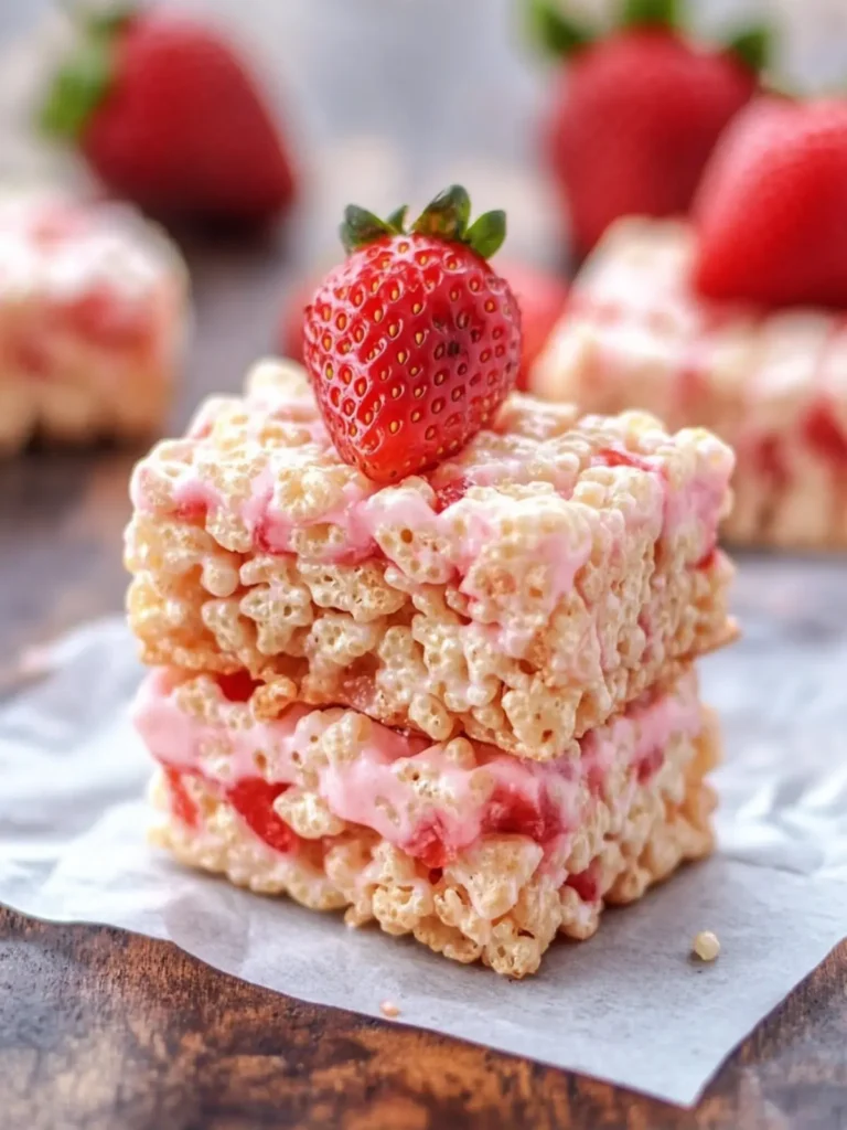 Strawberry Cheesecake Rice Krispie Treats