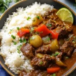 Caribbean-Style Beef Stew with Rice