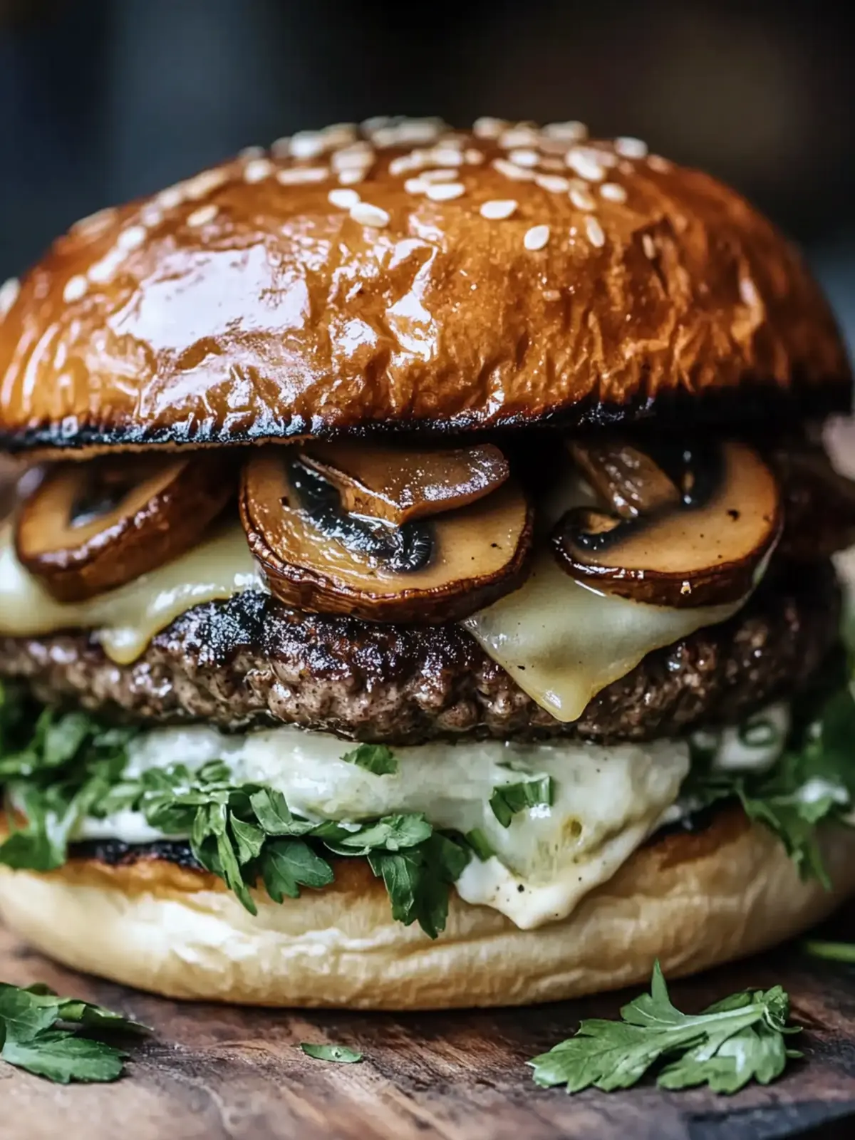 Mushroom Swiss Burger