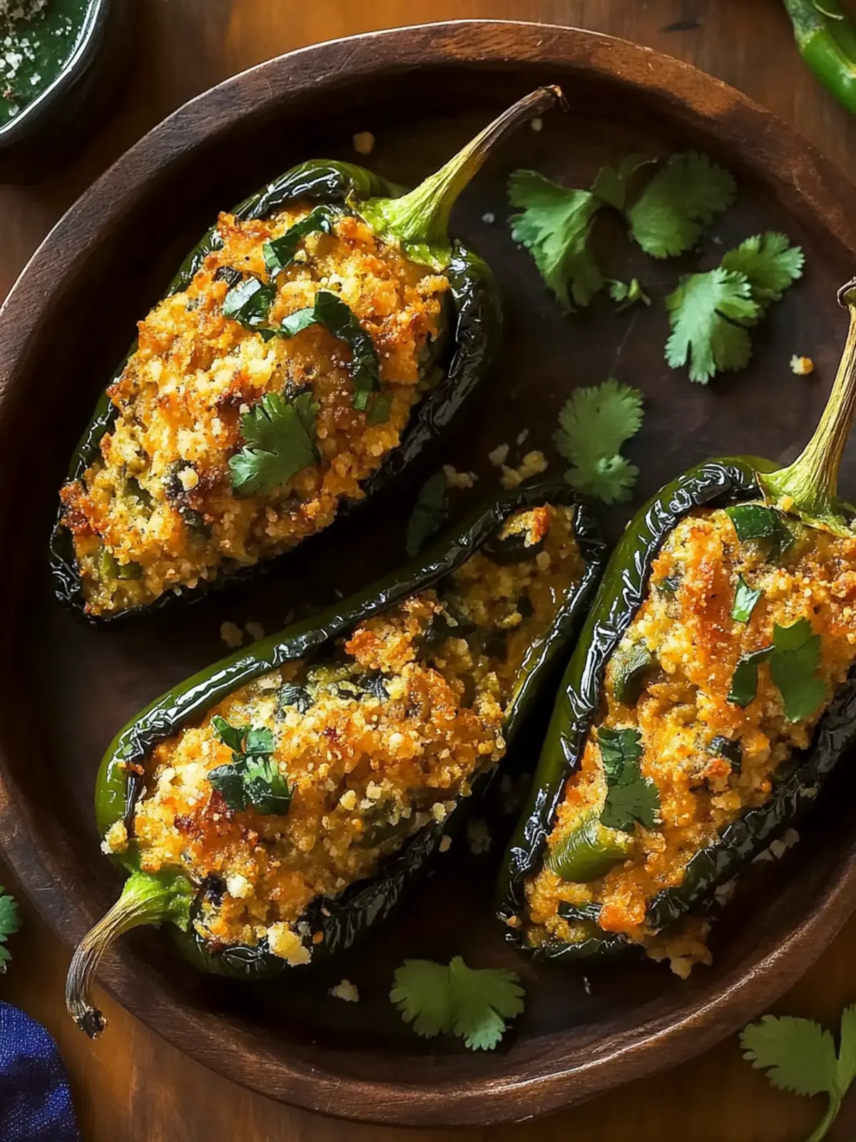 Vegetarian Stuffed Roasted Poblano Peppers