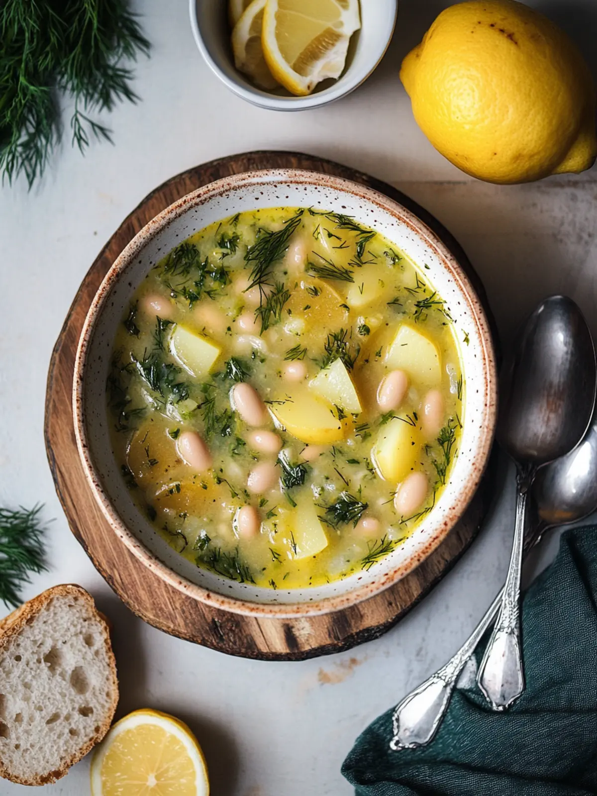Lemon-Dill White Bean & Potato Soup