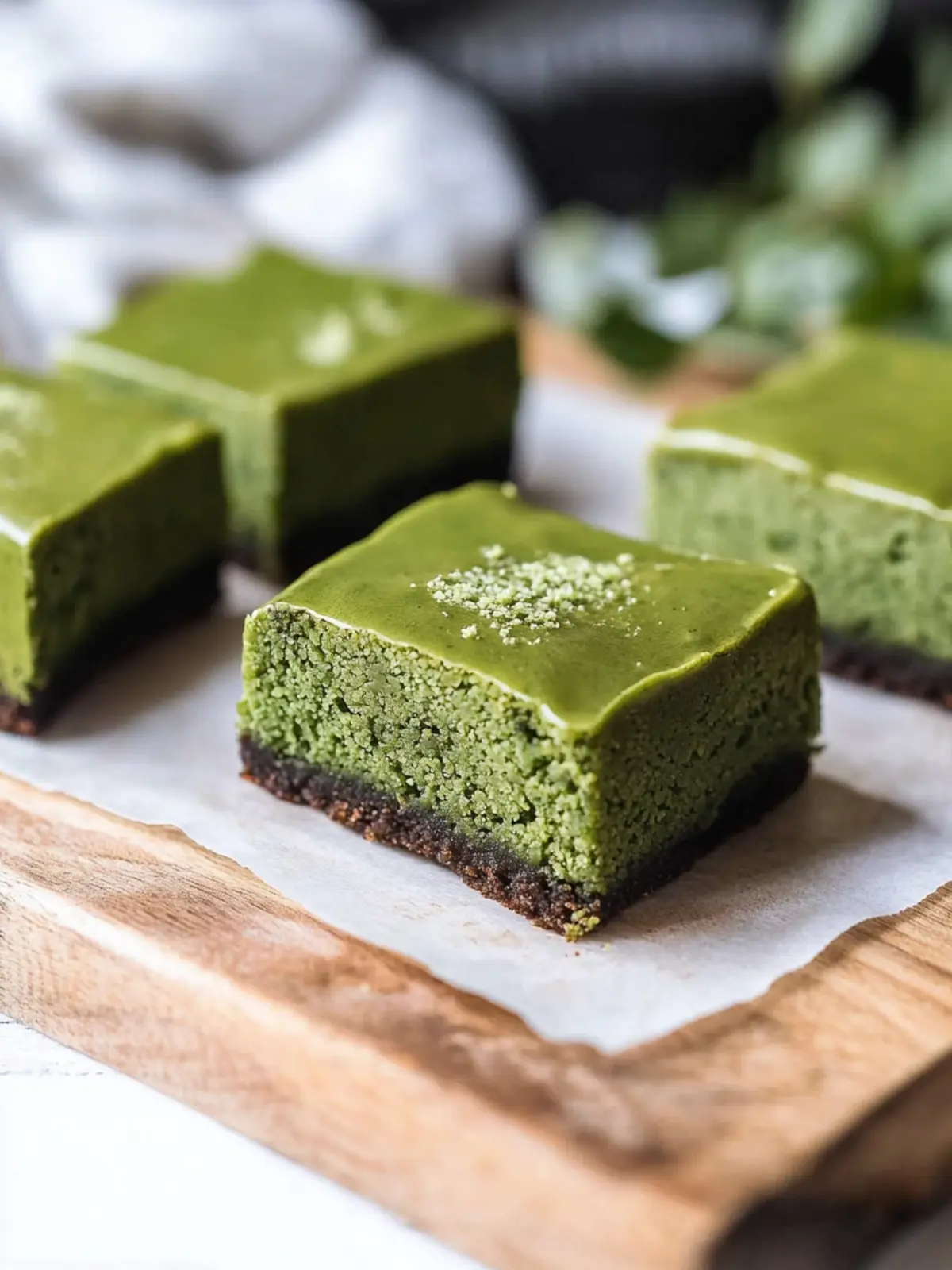Matcha Mochi Brownies w/ Matcha Ganache