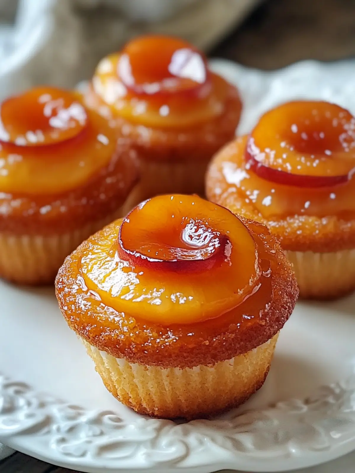 Peach Upside Down Cupcakes