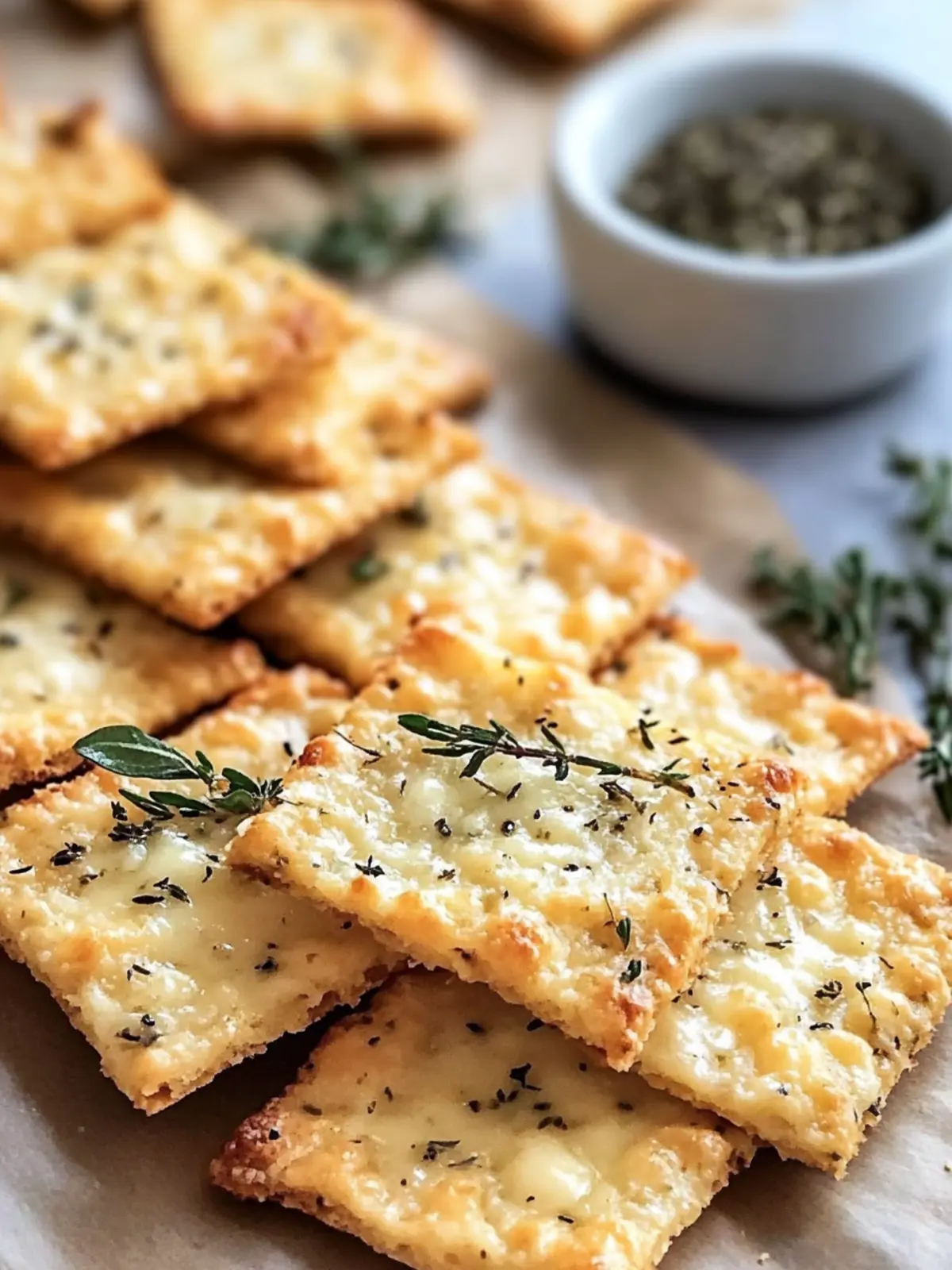 Herb-Infused Keto Cheese Crackers