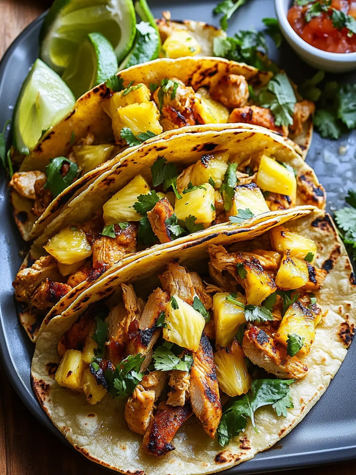 One Pan Chicken & Pineapple Tacos