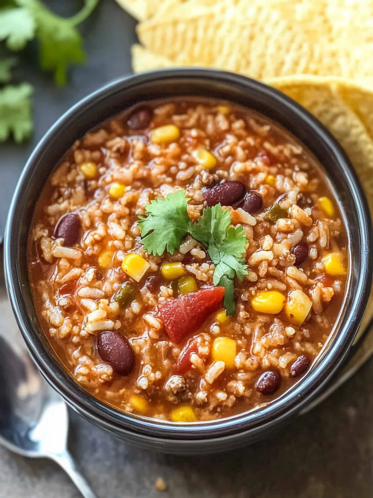 Crockpot Taco Rice Soup
