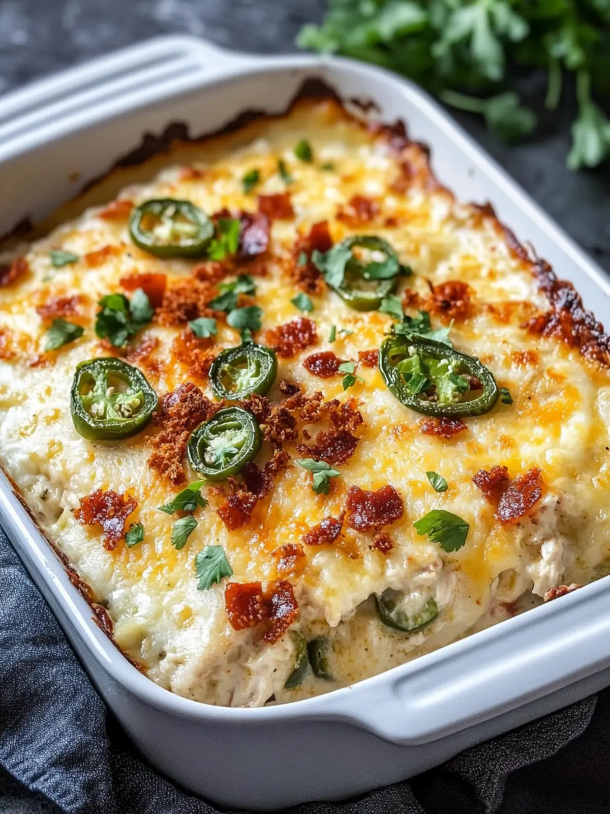 Creamy Keto Jalapeno Popper Chicken Casserole