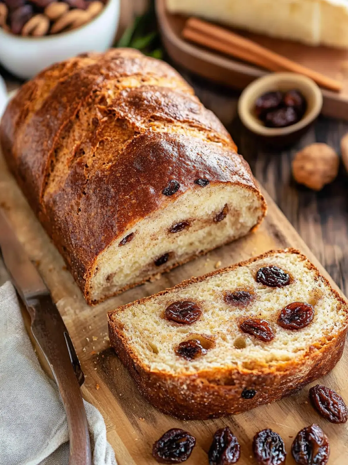 No knead cinnamon raisin bread