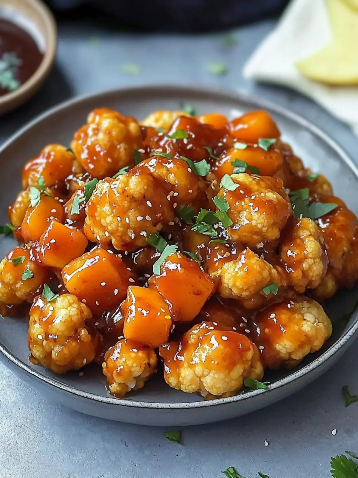 Chili Mango Glazed Cauliflower