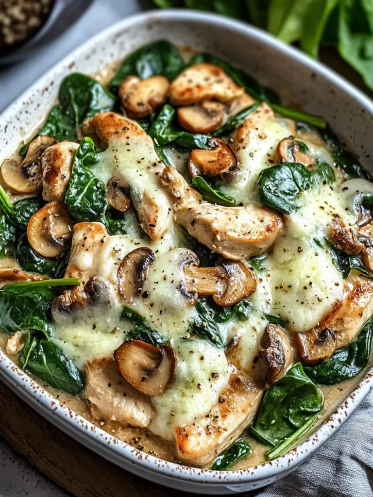 Delicious Chicken Spinach & Mushroom Low Carb
