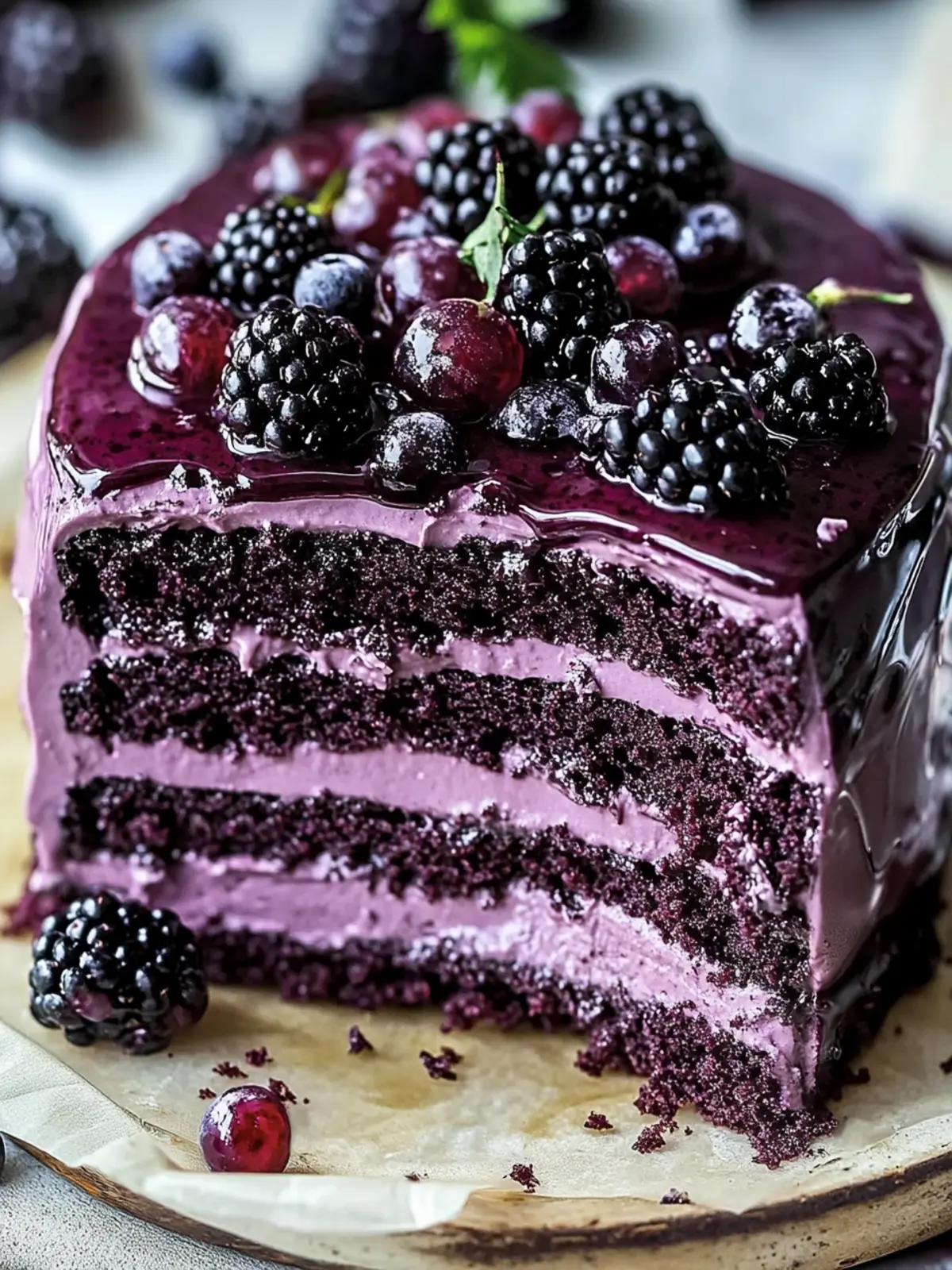 Sinfully Sweet Dark Romance Chocolate Blackberry Cake Recipe
