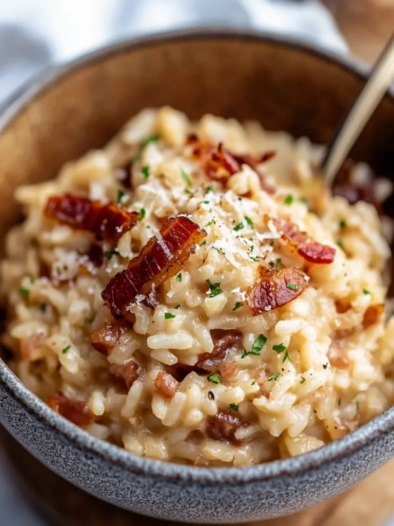 Caramelized Onion, Bacon, and Parmesan Risotto