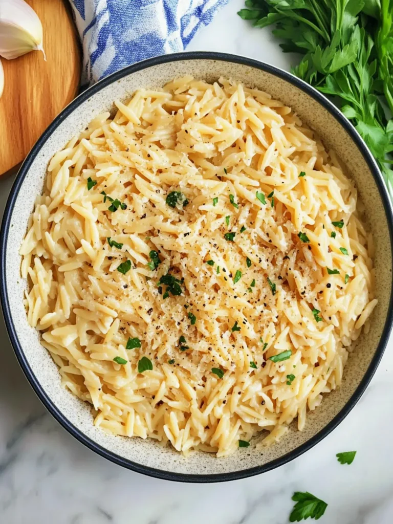 One Pot Garlic Parmesan Orzo